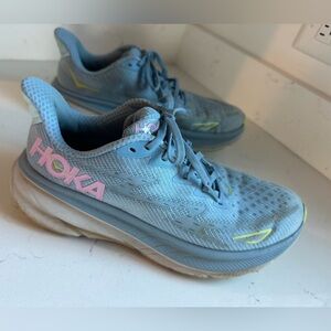 Hoka One One‎ Womens Clifton 9 1132211 DNK Blue Running Shoes Sneakers Size 9